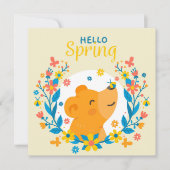 春のクマの挨拶カード (正面)