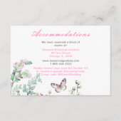 春のグリーン・バタフライ・フラワーズ・ウェディング エンクロージャーカード (正面)