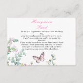 春のグリーン バタフライ フラワー ウェディング エンクロージャーカード (正面)