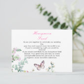 春のグリーン バタフライ フラワー ウェディング エンクロージャーカード (スタンド正面)