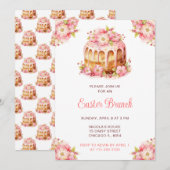 春のケーキ イースター ブランチ 招待状 (正面/裏面)