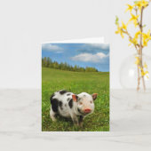 春のコブタ カード (黄色い花)