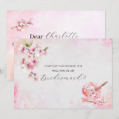 春のサクラの花とデザート ブライズメイドのパーソ 招待状 (正面/裏面)