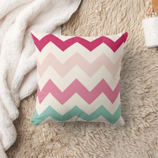 春のシェブロンのジグザグ形のストライプなジグザグパターンの上品 クッション (ブランケット)
