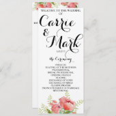 春のシャクヤクの結婚式プログラム プログラム (正面/裏面)