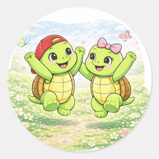 春のジャンプ ラウンドシール (正面)