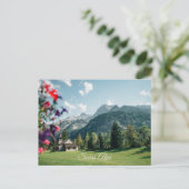 春のスイスのアルプス ポストカード (スタンド正面)