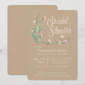 春のスイートピー ウォーターカラー ブライダルシャワー 招待状 (正面/裏面)