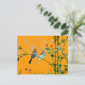 春のスズメ ポストカード (スタンド正面)