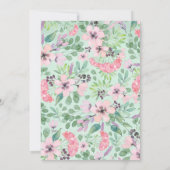 春のタイムフラワーズブライダルシャワーの招待 招待状 (裏面)