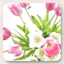 春のチューリップの花束 コースター
