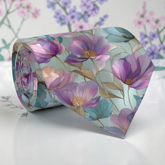春のチューリップの花柄ネクタイ ネクタイ