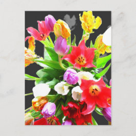 春のチューリップの花 ポストカード
