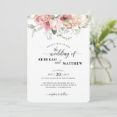 春のチューリップ水彩ブーケ結婚式招待状 招待状 (スタンド正面)