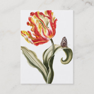 春のチューリップ の花の水彩画 名刺