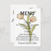 春のチューリップ メニュー (完全にカスタマイズ可能) 招待状 (正面/裏面)