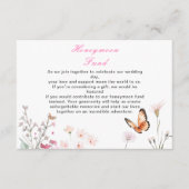 春のディープピンク蝶 花の結婚式 エンクロージャーカード (正面)