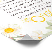 春のデイジーテーマのブライズシャワー看板 ポスター (角)