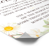 春のデイジーテーマのベビーシャワーサイン ポスター (角)