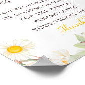 春のデイジー テーマのベビーシャワー サイン (角)