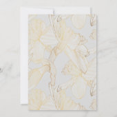 春のデンフィル草花のラインアート 招待状 (裏面)