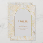 春のデンフィル草花のラインアート 招待状 (正面/裏面)