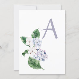 春のハイドランジア　アルファベットカスタマイズ可能 招待状