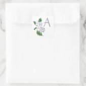 春のハイドランジア　文字カスタマイズ可能 スクエアシール (バッグ)