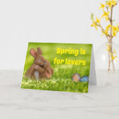 春のバニー好き カード (黄色い花)