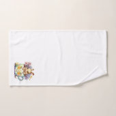 春のバンニ、花とお茶カップ バスタオルセット (ハンドタオル)