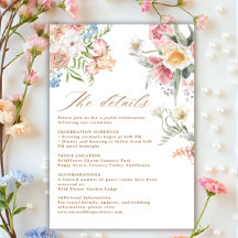 春のパステルカラーの花をあしらったワイルドフラワーのウェディングディテール