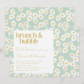 春のパステル サージュグリーン ダイジー ブランシュ バブルリー 招待状 (正面/裏面)