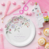 春のパステル フラワーブライダルシャワー ペーパープレート (パーティー)