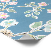 春のパターン – 鳥と花 ポスター (角)