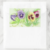 春のパンジー 長方形シール (バッグ)