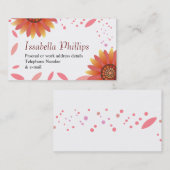 春のヒマワリの名刺のテンプレート 名刺 (正面/裏面)