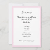 春のピンクのペチュニア パーソナライズ パーティー 招待状 (裏面)