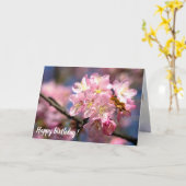 春のピンクの桜の花のフェスティバル カード (黄色い花)