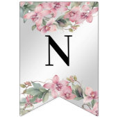 春のピンクの花のバンティング フラッグ (第3の旗)