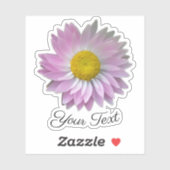 春のピンクの花の花びらに黄色のスタンプが押されている シール (シート)