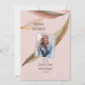 春のピンクの花嫁の写真 ブライズシャワー 招待状 (正面)