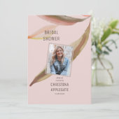春のピンクの花嫁の写真 ブライズシャワー 招待状 (スタンド正面)