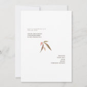 春のピンクの花嫁の写真 ブライズシャワー 招待状 (裏面)