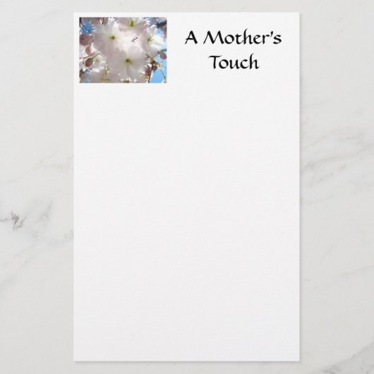 春のピンクの花 A MOTHER'S TOUCH 文房具 便箋 (正面)