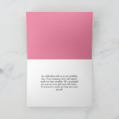 春のピンクの蝶の花の結婚式 サンキューカード (内部)