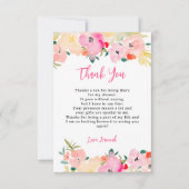 春のピンクボホチックガーデン フラワーブライダルシャワー サンキューカード (正面)