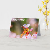 春のピンク桜の花 カード (黄色い花)
