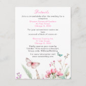 春のピンク蝶 花のウェディング エンクロージャーカード (正面)