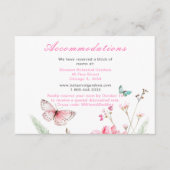春のピンク蝶 花の結婚式 エンクロージャーカード (正面)