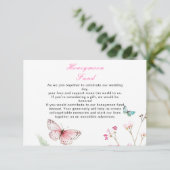 春のピンク蝶 花柄 ウェディング エンクロージャーカード (スタンド正面)